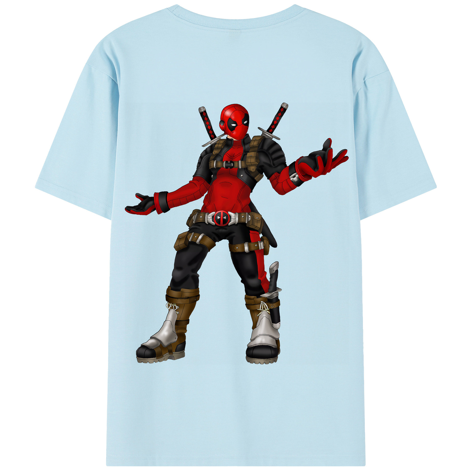 （画像用） Deadpool デッドプール 綿100％半袖Tシャツ（背面プリント）
